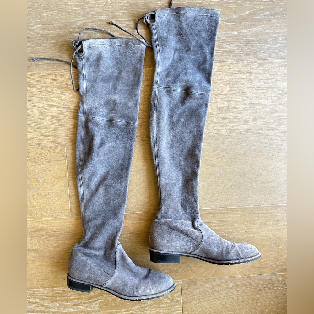 Stuart Weitzman over the knee boots lowland in grey in size 6.5